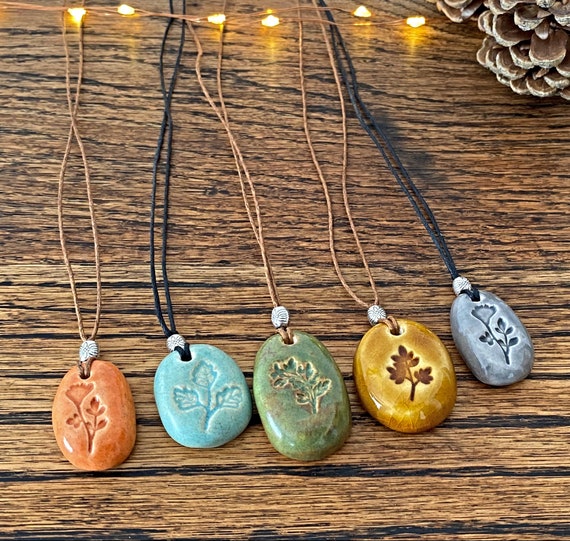 Ceramic Pendant Necklace, Ceramic Diffuser Pendant, Aromatherapy Pendant, Handmade Ceramic Pendant Necklace