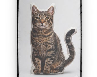Cojín con foto de gato atigrado, cojín con forma personalizada / Decoración personalizada para mascotas