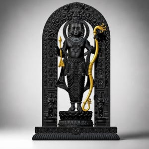 Ram Lalla Ayodhya Idol Statue – Resin Hindu God Murti Home Temple Decor