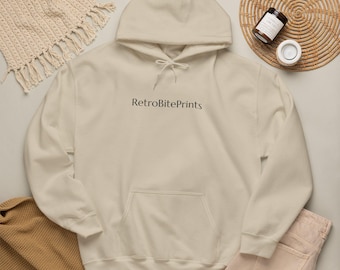 Custom Retro Text Hoodie, Personalized Name Sweatshirt, 28 Fonts (Made to Order)