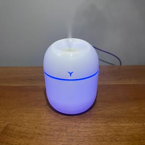Minimalist Portable Air Humidifier - USB Desktop Cool Mist Maker with Night Light - Silent Ultrasonic Diffuser for Home Office & Bedroom