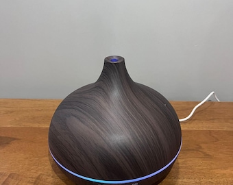 Difusor de aceites esenciales con acabado de madera, humidificador ultrasónico de 500 ml con control remoto, generador de niebla fría para habitaciones grandes, idea de regalo de aromaterapia.
