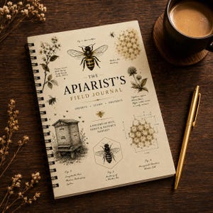 Beekeeping Journal | Apiarist Field Journal | Honey Bee Notebook | Vintage Scientific Beekeeper Gift