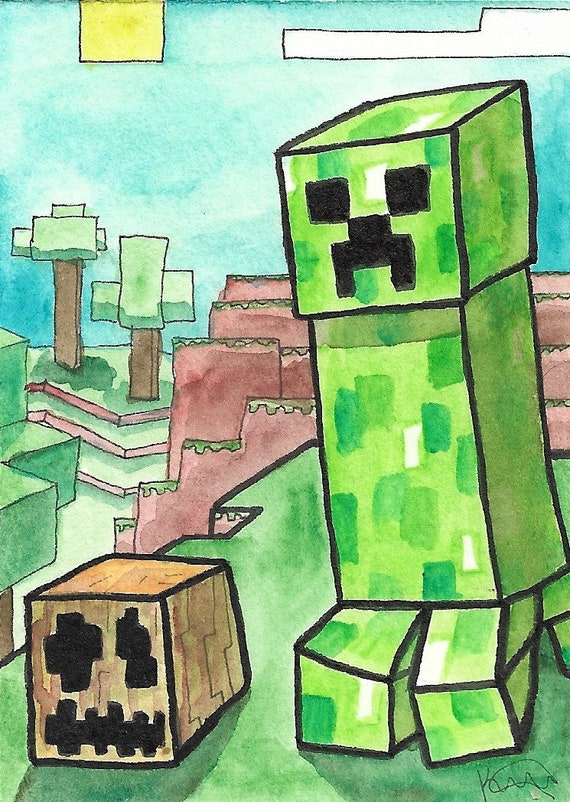 KREA - a photo of a minecraft creeper in real life in the woods