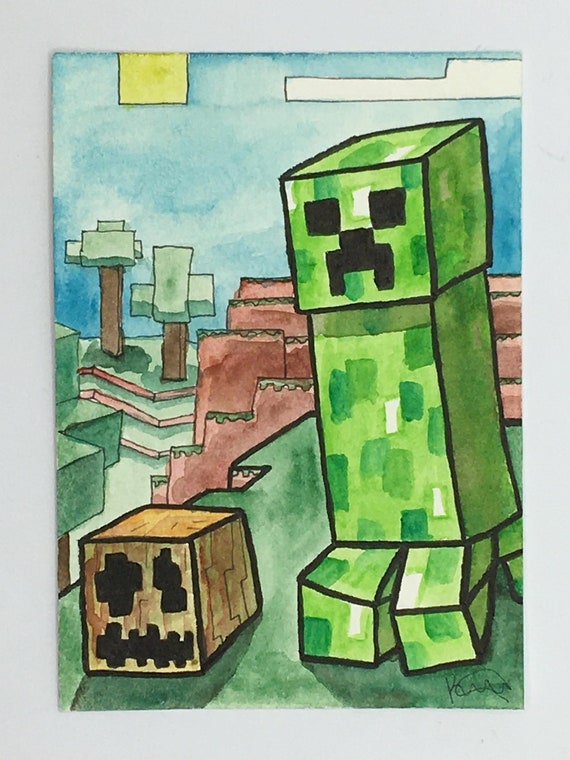 real life minecraft creeper full body portrait by ed