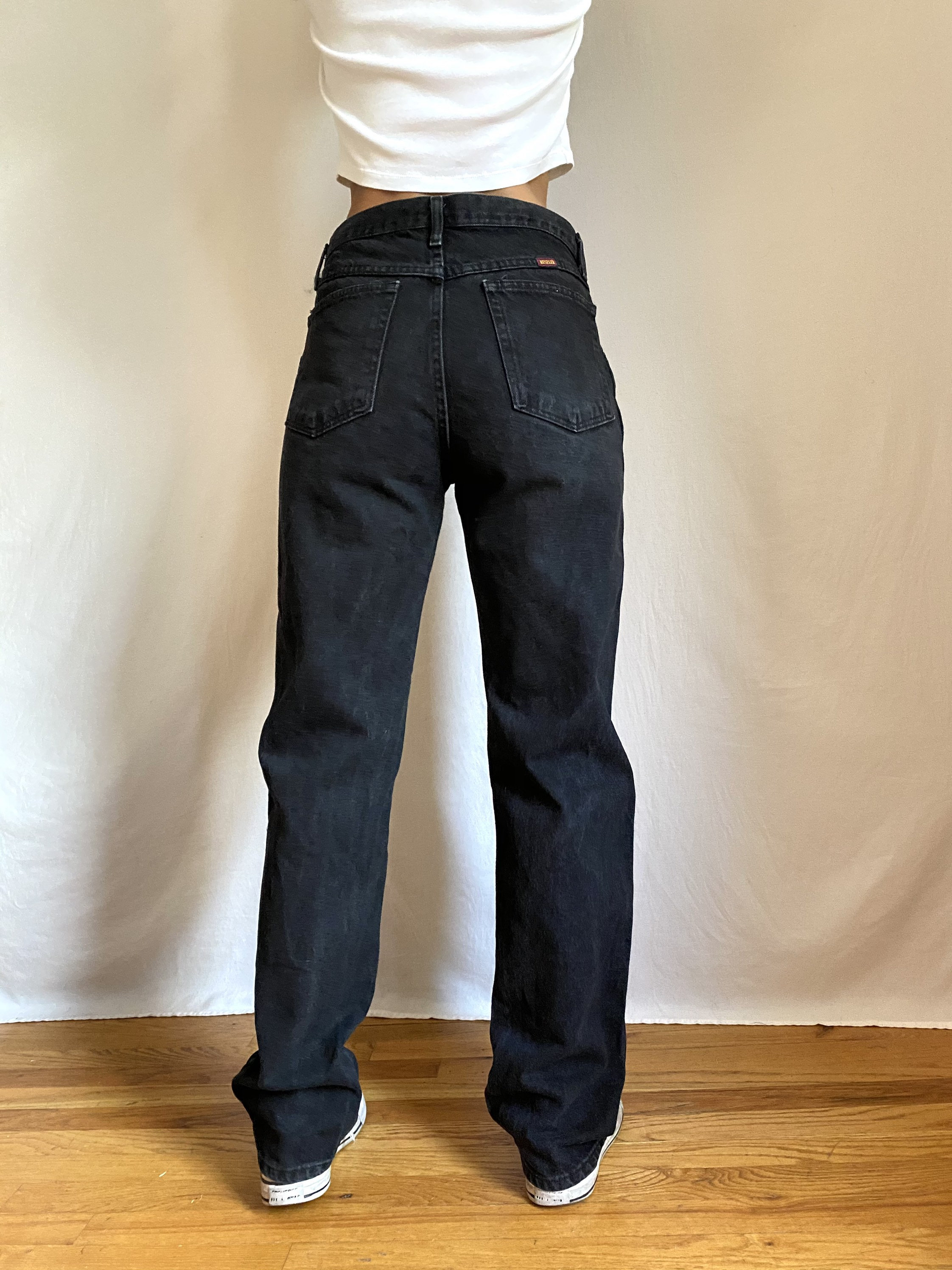 90s 32x34 Rustler faded black high waist tall jeans | Etsy