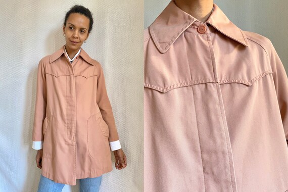 60’s Montgomery Ward salmon pink buttoned coat Med
