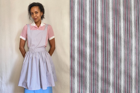 50’s retro striped red white blue cotton apron