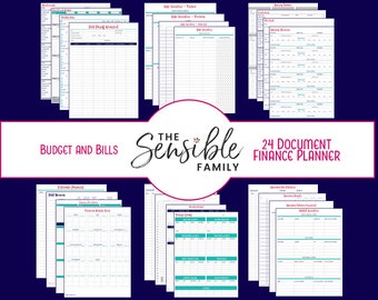 Budget and Bills Planner | 24 Printable Documents to Help Take Full Control of Your Finances, Spending, and Debt {Instant Download}