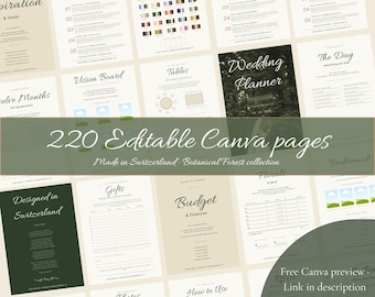The Ultimate Wedding Planner Premium [ENGLISH], 220 Pages Canva Template, Printable Wedding Organizer + Bonuses