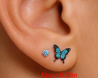 Pendientes de mariposa, delicados pendientes de aleación, joyería con temática de hadas e insectos, un regalo perfecto de cumpleaños o de Navidad para ella.
