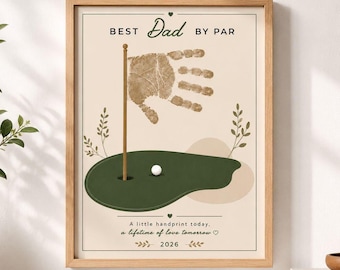Arte con huellas de manos de golf / Recuerdo para papá por par (Descarga digital)