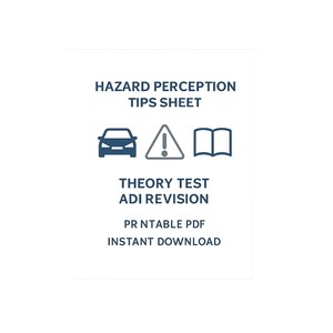 Blad met tips voor gevaarperceptie VK | Theorie-examen autorijden | ADI-revisie | Afdrukbare pdf | Direct downloaden
