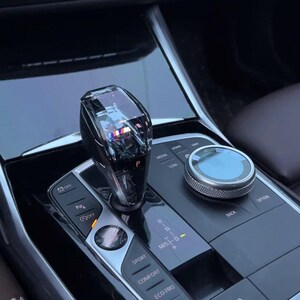 BMW Crystal Gear Shift Knob LED 7 Color – For 3 Series 5 7 Series X4 X5 6GT i3 i4 iX3, Touch Light Up Shifter, Interior Upgrade