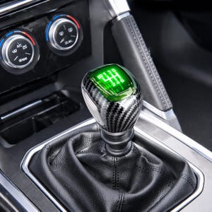 LED Crystal Manual Gear Shift Knob –  Fiber Touch Sensitive Light Up Shifter, Reverse Lift Type Gear Knob, Universal Car Modification