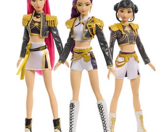 K-Pop Dolls Full Set with Music in Black – Zoey, Mira, Rumí Anime Style Collectible