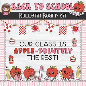 Apple terug naar school bulletinboardkit | Naamlabels | Deurdecoratie klaslokaal