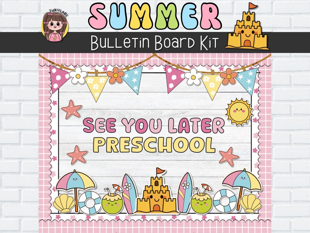 Preschool End of Year Bulletin Board Kit| See You Later|beach| Summer ...