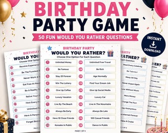 Adult Birthday Party Game Printable, Birthday Icebreaker Game, Conversation Starter Game, Fun Group Activity for Adults, Instant Download