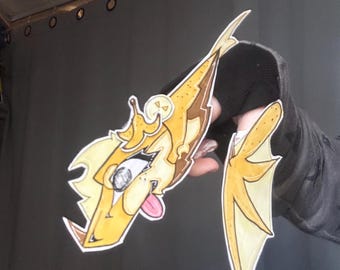 Mini marioneta de dragón con temática de plátano