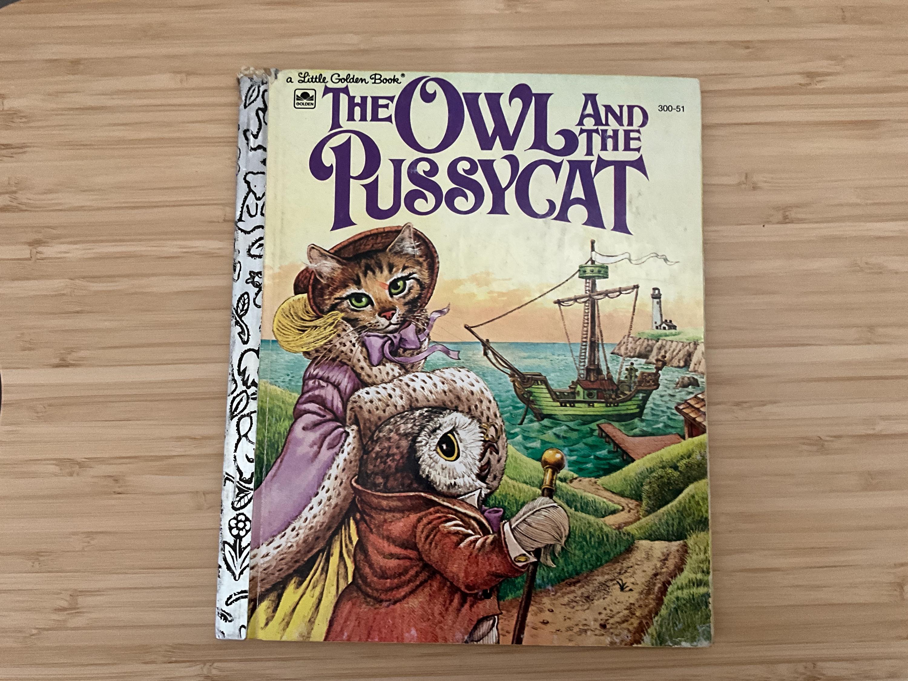 Vintage 1982 The Owl and The Pussycat Little Golden Book