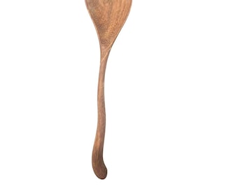 Cuchara de madera hecha a mano - Cuchara de madera con forma de corazón ondulado hecha a mano 52