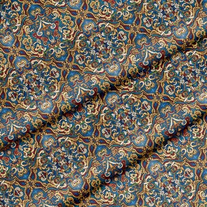 Fabric, Persian floral damask pattern, 147 cm Wide, Polyester, Sold by the Meter