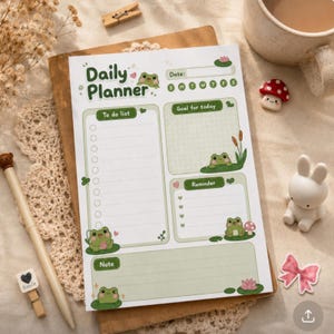 Bloc-notes agenda quotidien Frog | Format A5, papier mat 100 g/m²