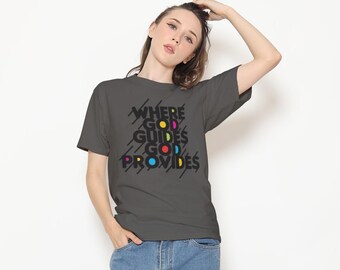 Dad Typography T-Shirt, Colorful Dots and Semicircles, Minimalist Graphic Tee, Unisex Cotton