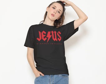 Jesus Highway to Heaven T-Shirt, Metal Band Style Graphic Tee