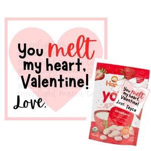 étiquette de la Saint-Valentin - tu me fais fondre - valentines infantiles - étiquettes imprimables de la Saint-Valentin - étiquettes de garderie - bébé Saint Valentin - imprimable