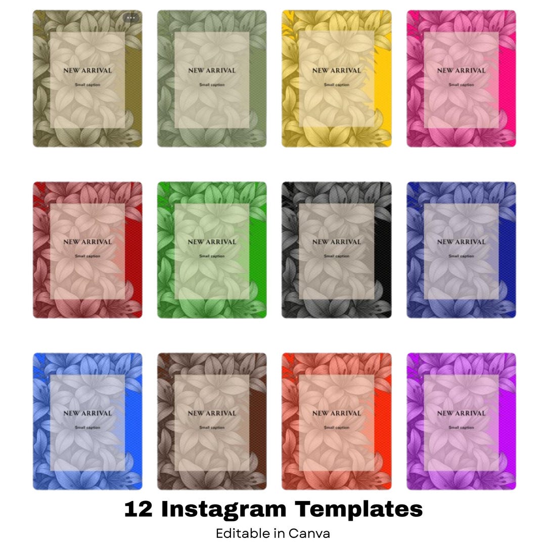 Instagram Canva Templates | 12 Editable Social Media Posts | Colorful ...