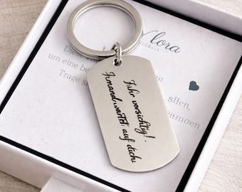 Personalisierter, gravierter Metall Schlüsselanhänger Individuelle Gravur Geschenk für Sie und Ihn Edelstahl
