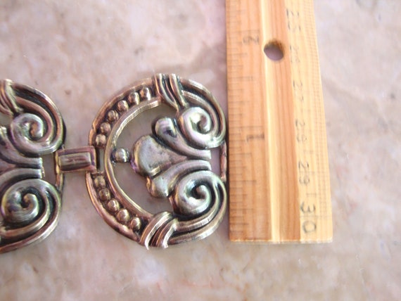 VINTAGE COPPER ORNATE Bold Pattern Linked Oxidize… - image 9