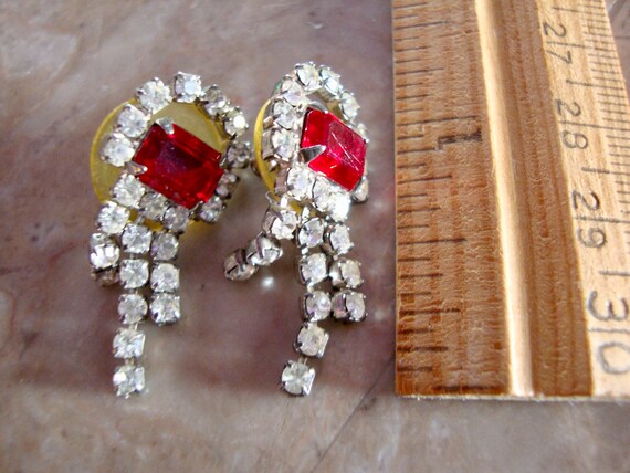 Gorgeous VINTAGE DECO RUBY Glass Step Cut Rectang… - image 6