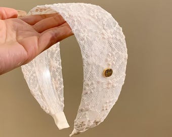 Bohemian Lace Headband – Wide Hairband for Women, Soft & Comfortable