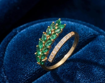 Inspirado na natureza: "Amorpha Leaf – Anel Twin Vine Wrap"