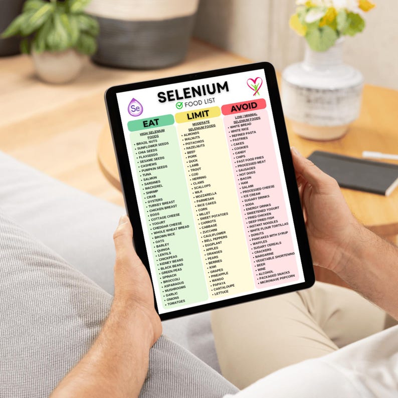 Selenium Food List Printable, High Selenium Foods Chart PDF, Selenium ...