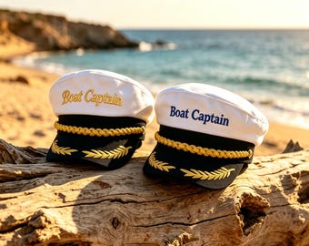 Custom Embroidered Captain Hat - Personalised Boat Hat with Name - Yacht Crew Hats - Bachelor Party Captain Hat - First Mate Gift