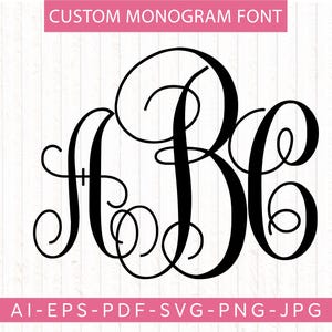 Custom Interlocking Monogram Font SVG-PNG | Script font monogram svg | Monogram Alphabet Svg | Vine Monogram Svg | Custom Master Monogram |