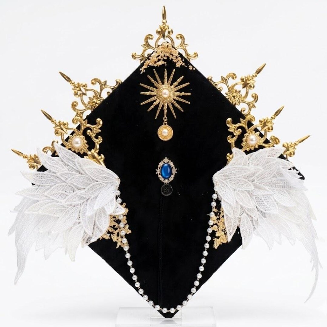 Graduation Decor-baroque Angel Wing Graduation Cap Topper, Gold Sun ...