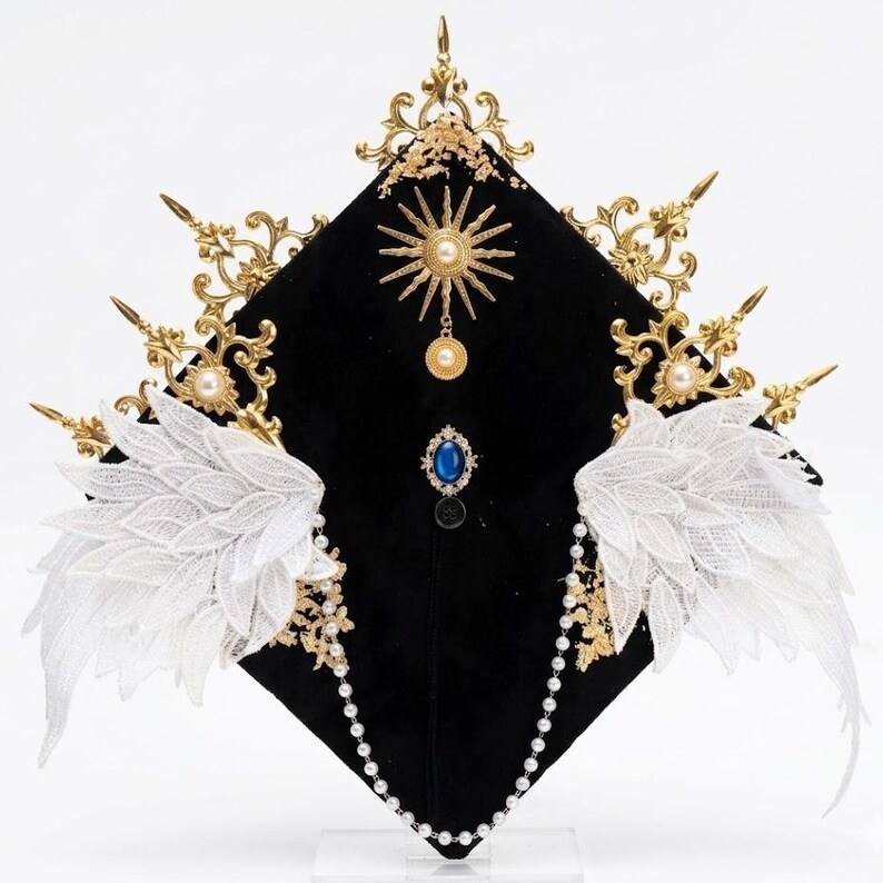 Graduation Decor-baroque Angel Wing Graduation Cap Topper, Gold Sun ...