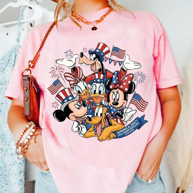 Mickey and Friends 4th July 2026 Shirt, Disney Independence Day Tee, Disneyland Family, Walt Disney World T-shirt image 2