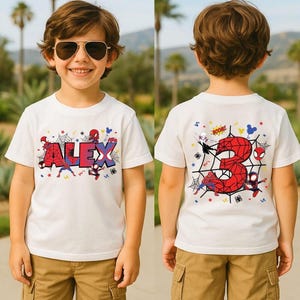 Personalized Disneyland Spiderman Birthday Shirt, Spidey Party Tee, Matching Family Sweatshirt Bild 2