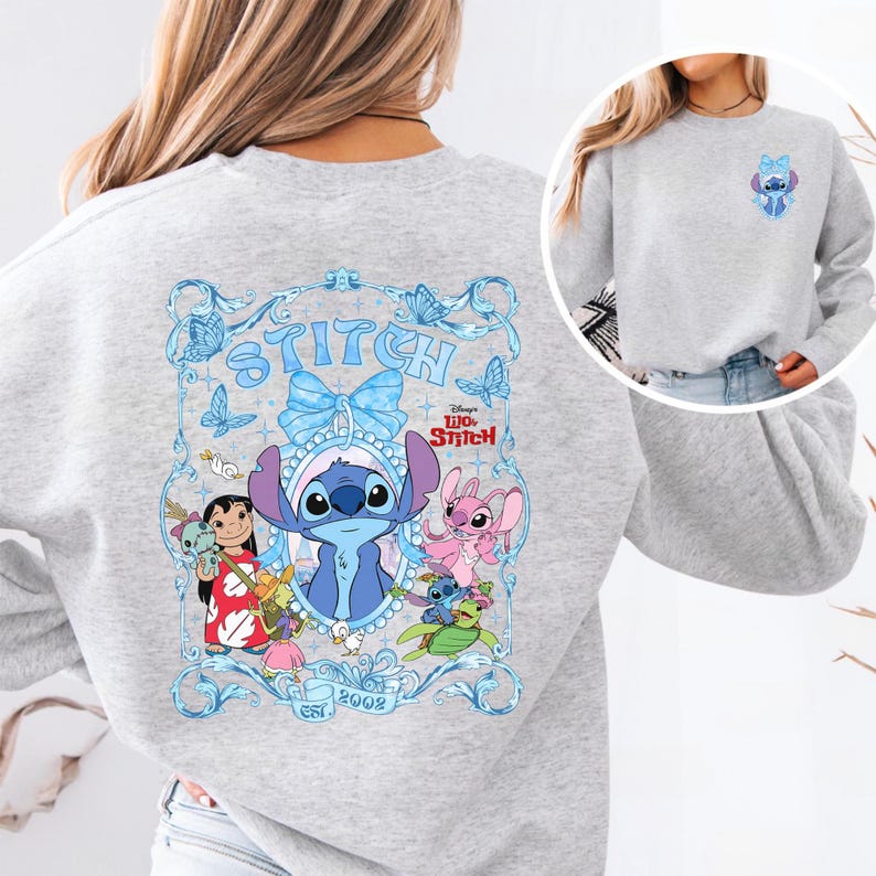 Coquette Bow Lilo and Stitch T-shirt, Disney Stitch Shirt, Magic Kingdom Shirt, Disneyland Shirt, Girly Women Disney Trip Comfort Colors image 4