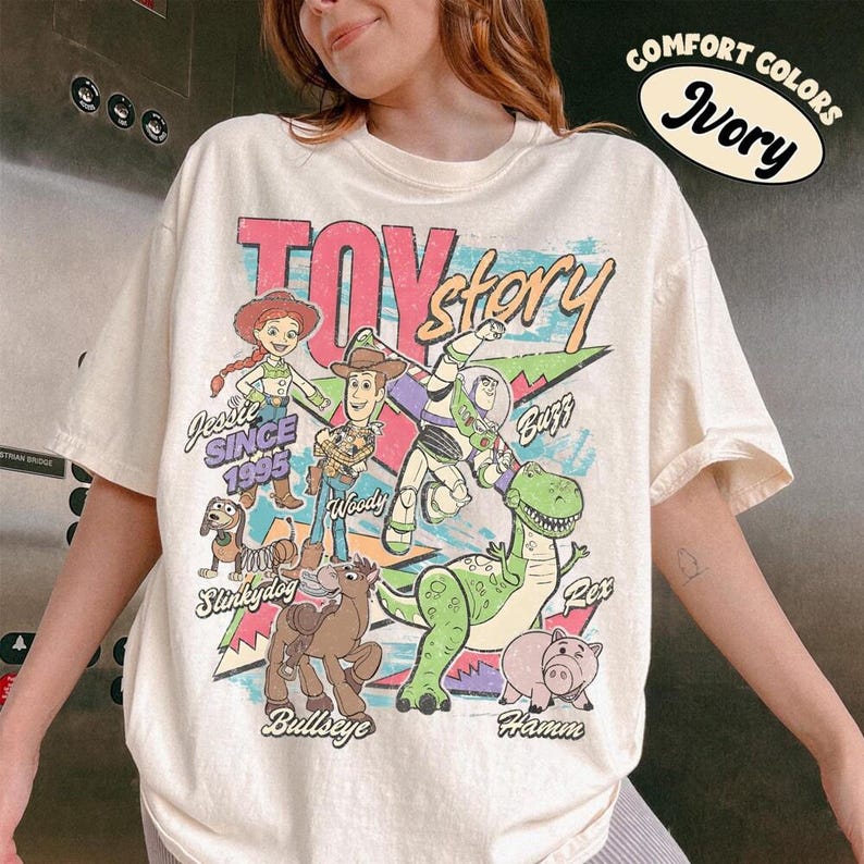 Disney Toy Story 1995 Retro Comfort Colors Shirt, Woody Buzz Lightyear Rex Tee, WDW Disneyland Family Vacation 2026 Shirt, Pixar Fest Trip T image 1