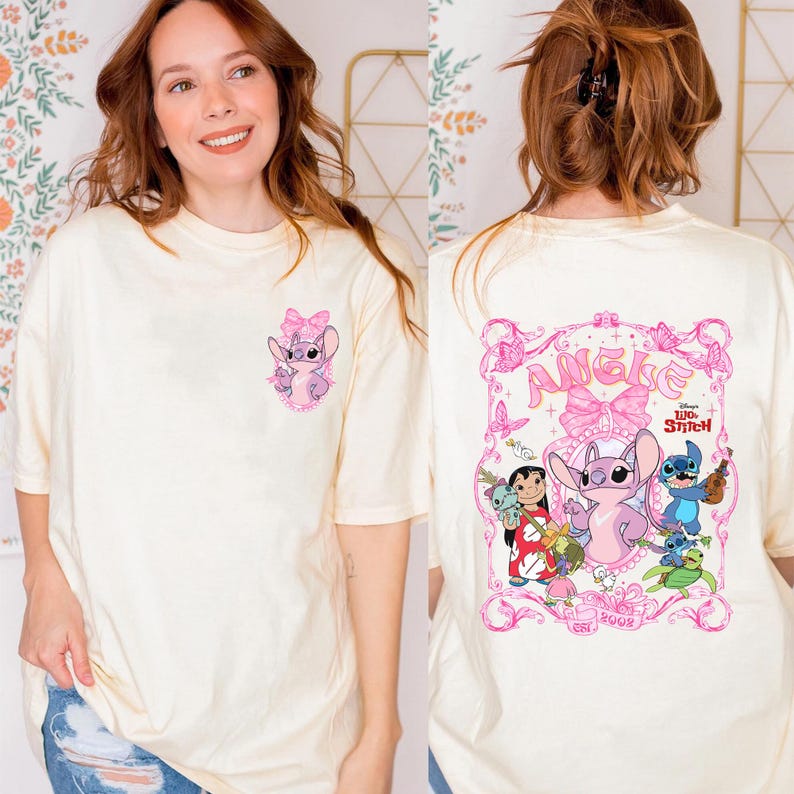 Coquette Bow Lilo and Stitch T-shirt, Disney Stitch Shirt, Magic Kingdom Shirt, Disneyland Shirt, Girly Women Disney Trip Comfort Colors image 5