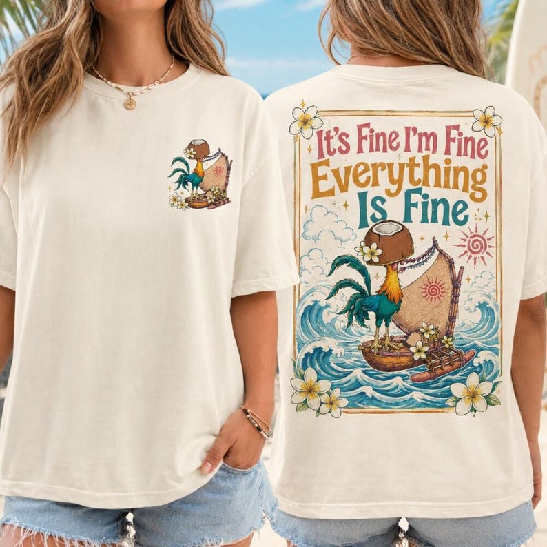 Camiseta retro a juego para la familia de Moana Pua Hei Hei de Disney Vacation, camiseta de Mickey Balloon para el viaje familiar a Disneyland imagen 1