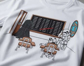 Star Wars Darth Vader Those Were The Droids Classroom Doodle T-Shirt, Funny Retro Teacher Graphic Tee, Star Wars Teacher's Day, Hollywood t