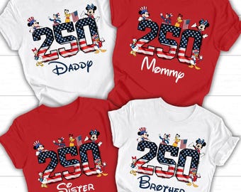 Camiseta familiar patriótica personalizada 2026, camiseta de celebración del 250 aniversario de Estados Unidos, atuendo para las vacaciones del 4 de julio.